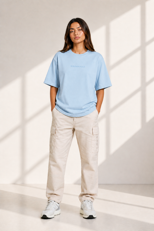 POLERA OVERSIZE - Celeste