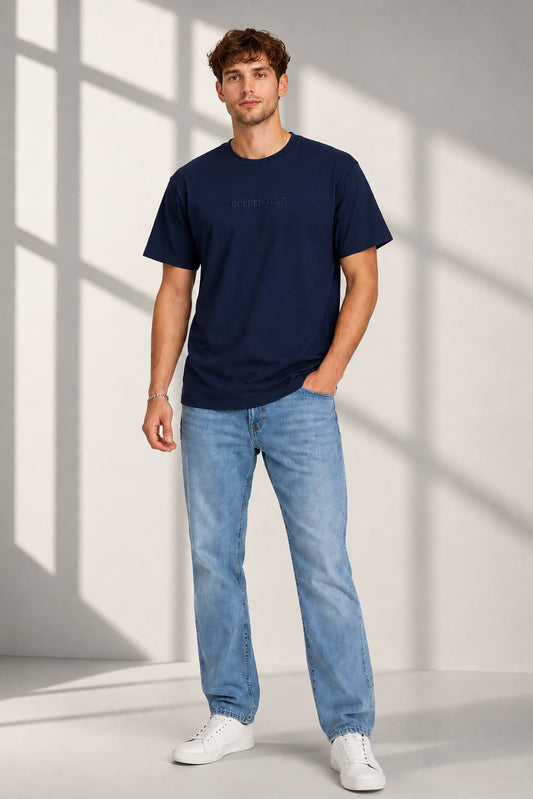 POLERA REGULAR FIT (HEAVYWEIGHT) - AZUL MARINO
